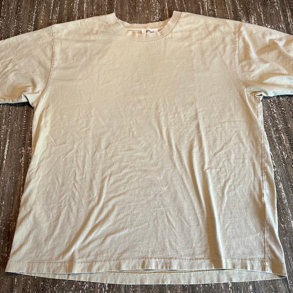 Elwood Oversized Core T-Shirt Tee Distressed Vintage Yellow Unisex Size L